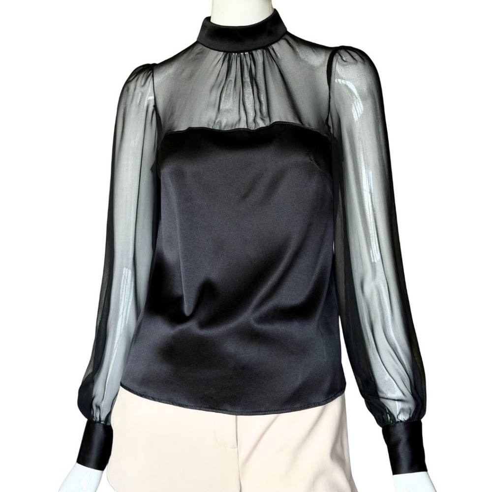 Generation Love Agnes Silk-blend Illusion Blouse Size Medium NWT